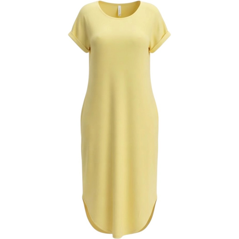 NWT Dear Scarlett Beach Pale Yellow Crewneck Maxi Dress Size 2xl